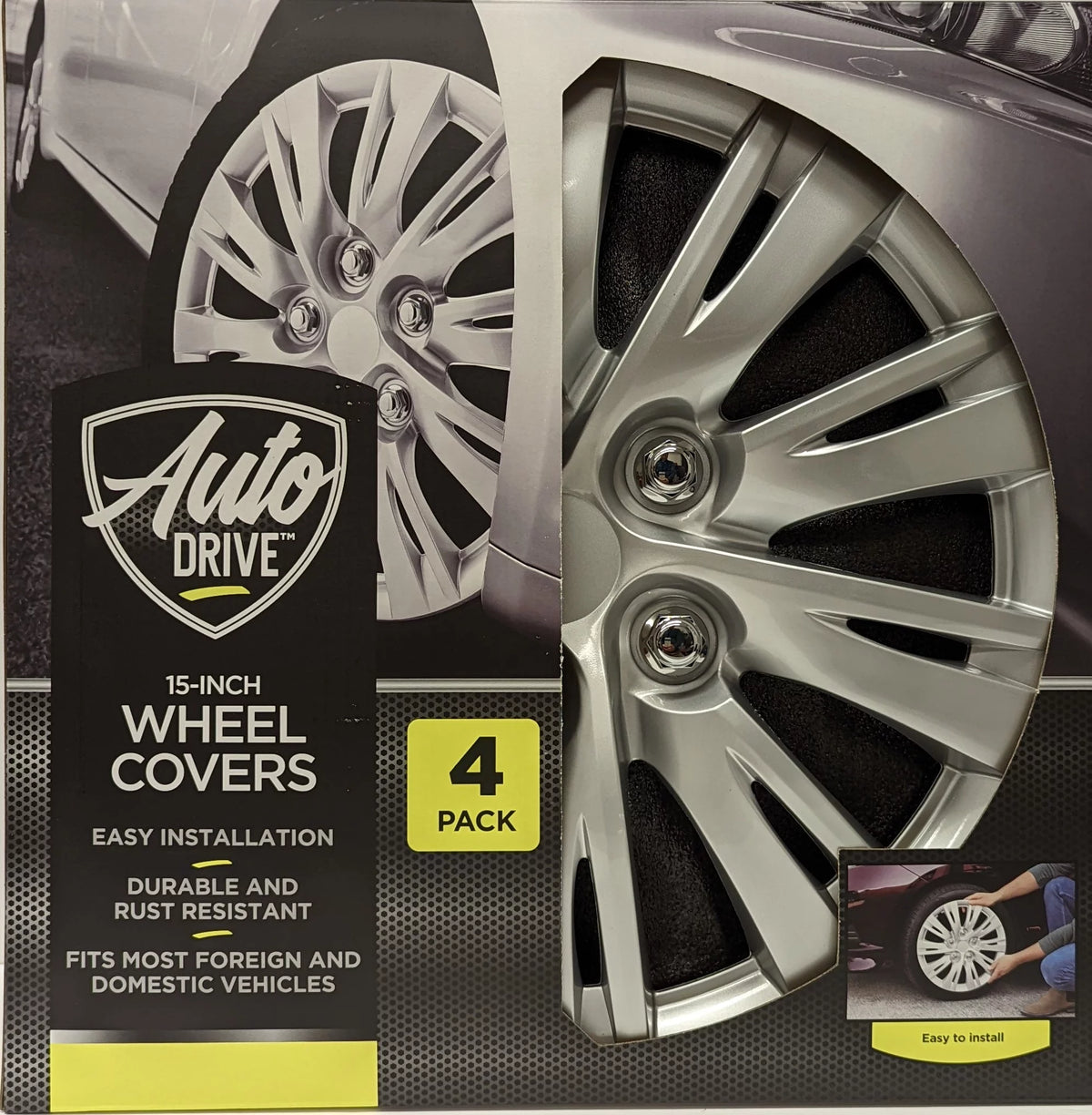 15-inch Wheel Cover Silver Alloy Finish B12309